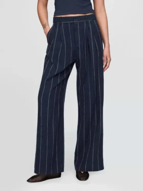 Pantalon taille haute 365 en mélange de lin