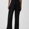 Pantalon taille haute 365 en mélange de lin