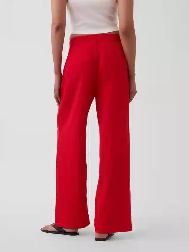 Pantalon taille haute 365 en mélange de lin
