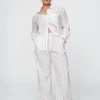 Pantalon taille haute 365 en mélange de lin