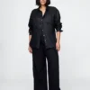 Pantalon taille haute 365 en mélange de lin