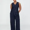 Pantalon taille haute 365 en mélange de lin