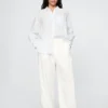Pantalon taille haute 365 en mélange de lin