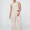 Pantalon taille haute 365 en mélange de lin