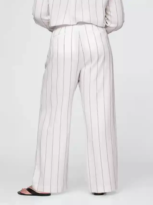 Pantalon taille haute 365 en mélange de lin