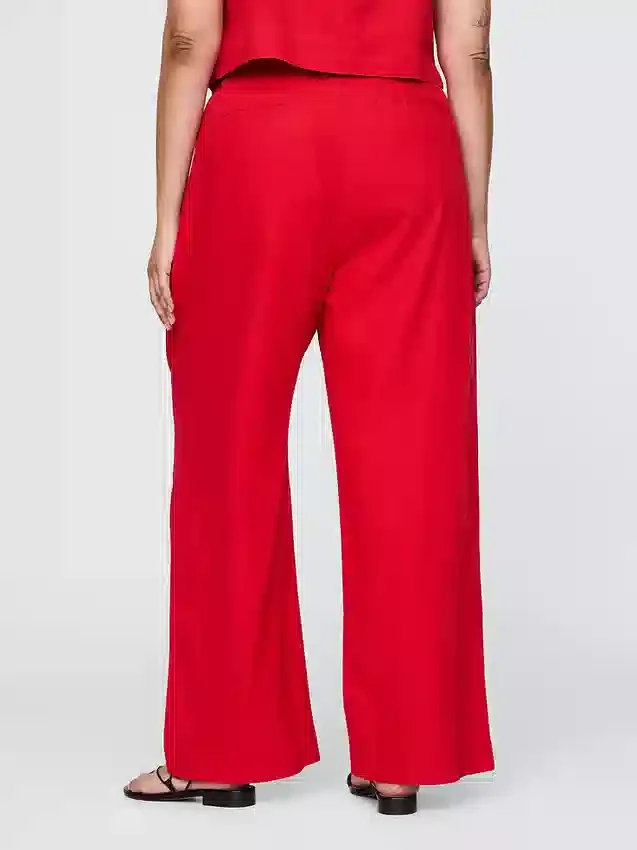 Pantalon taille haute 365 en mélange de lin