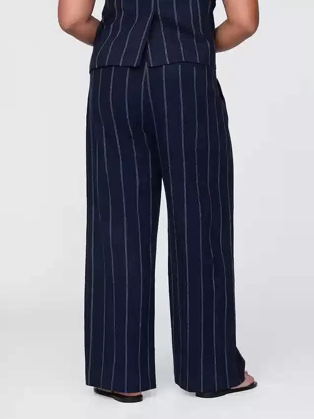 Pantalon taille haute 365 en mélange de lin