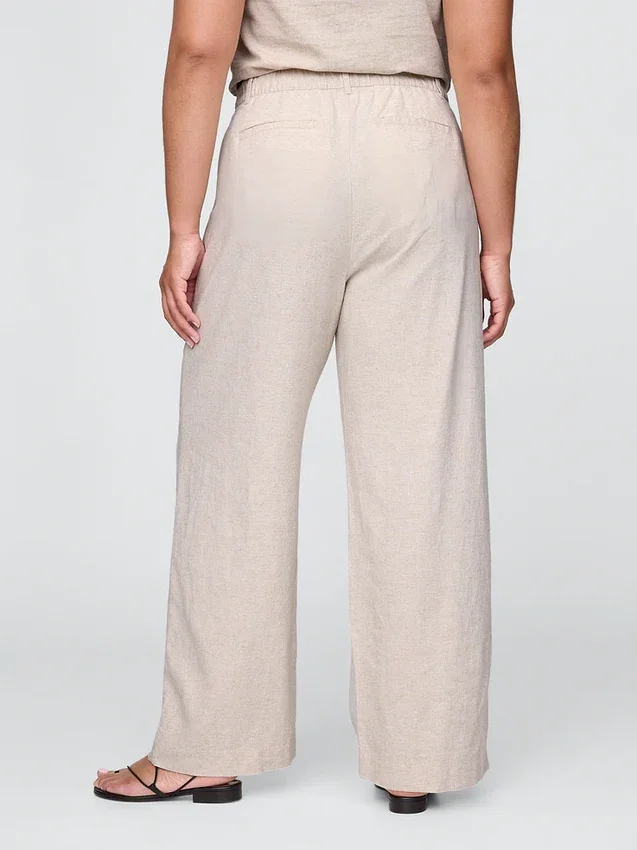 Pantalon taille haute 365 en mélange de lin