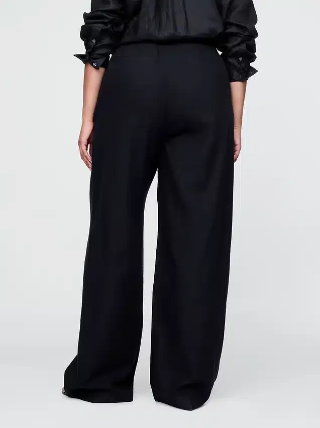 Pantalon taille haute 365 en mélange de lin