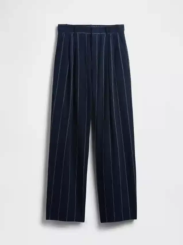 Pantalon taille haute 365 en mélange de lin