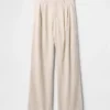 Pantalon taille haute 365 en mélange de lin