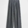 Pantalon taille haute 365 en mélange de lin