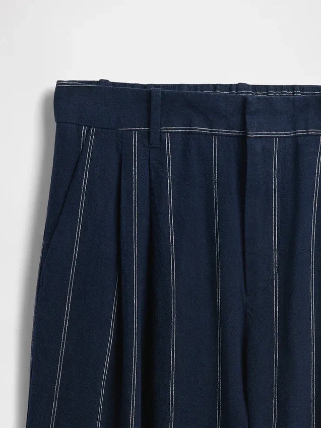Pantalon taille haute 365 en mélange de lin