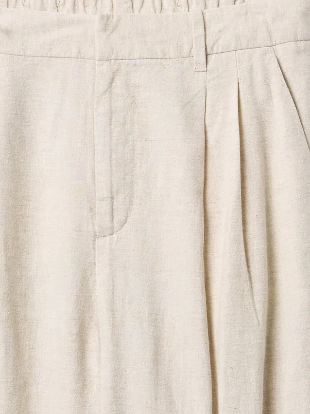 Pantalon taille haute 365 en mélange de lin
