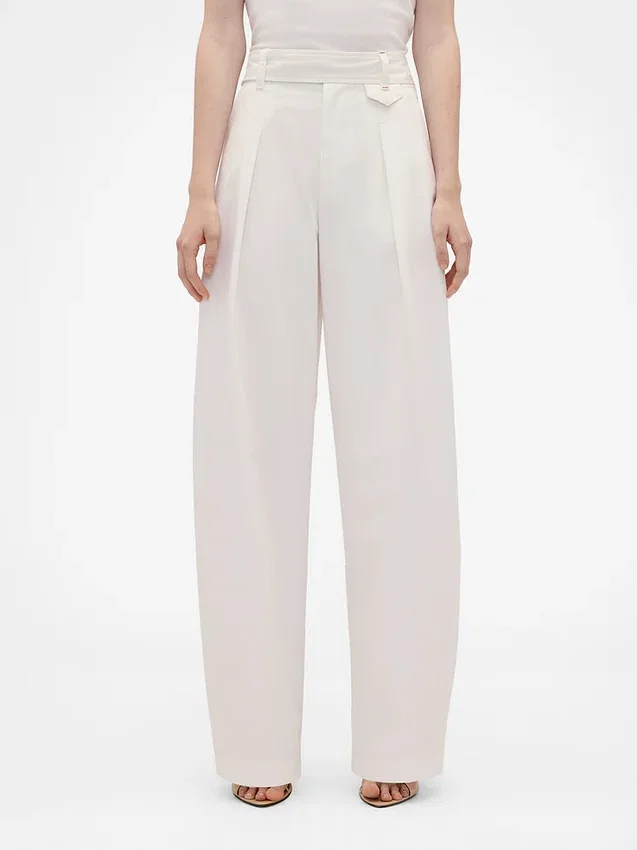 Pantalon à taille haute plissé en arc GAP × Victoria Beckham