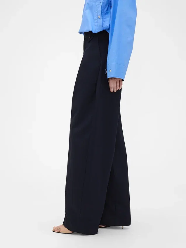 Pantalon à taille haute plissé en arc GAP × Victoria Beckham
