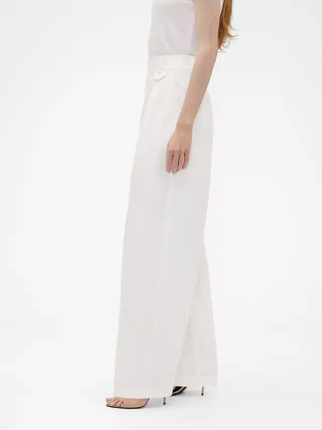 Pantalon à taille haute plissé en arc GAP × Victoria Beckham