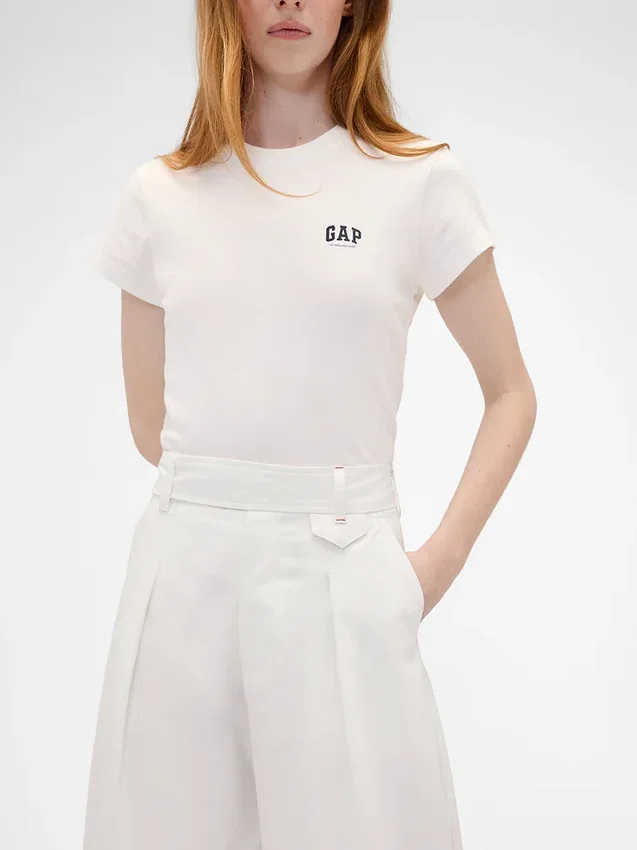 Pantalon à taille haute plissé en arc GAP × Victoria Beckham