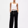 Pantalon taille moyenne à double ceinture