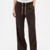 Pantalon taille moyenne à double ceinture