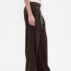 Pantalon taille moyenne à double ceinture