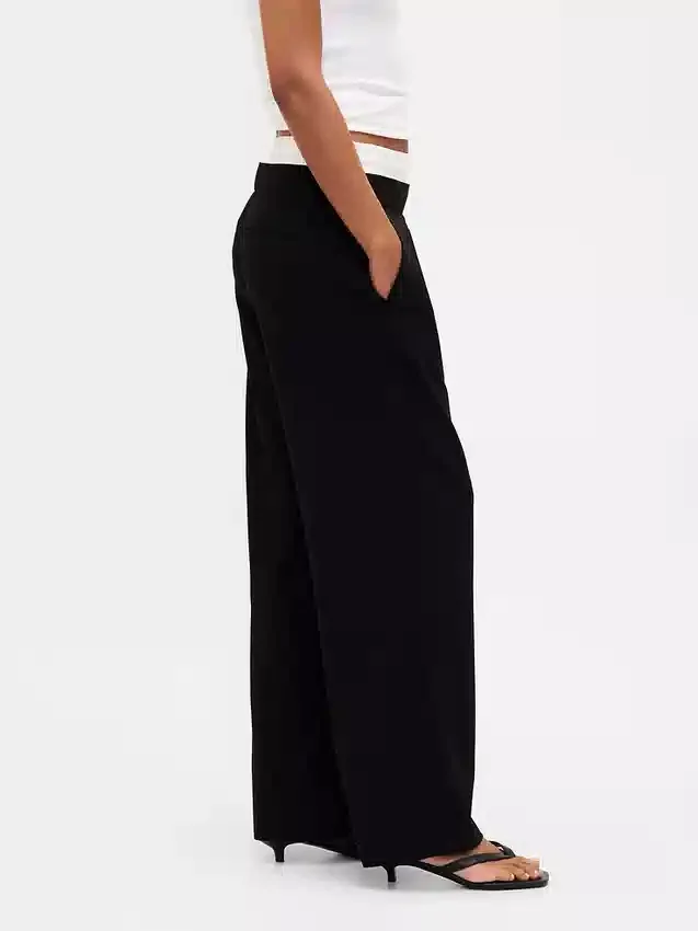 Pantalon taille moyenne à double ceinture