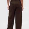 Pantalon taille moyenne à double ceinture