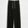 Pantalon taille moyenne à double ceinture