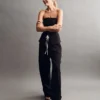 Pantalon taille moyenne à double ceinture