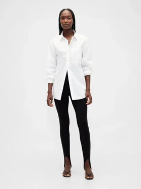 Pantalon à étriers en double maille à taille haute