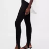 Pantalon à étriers en double maille à taille haute