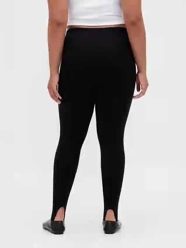 Pantalon à étriers en double maille à taille haute