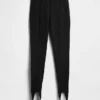Pantalon à étriers en double maille à taille haute