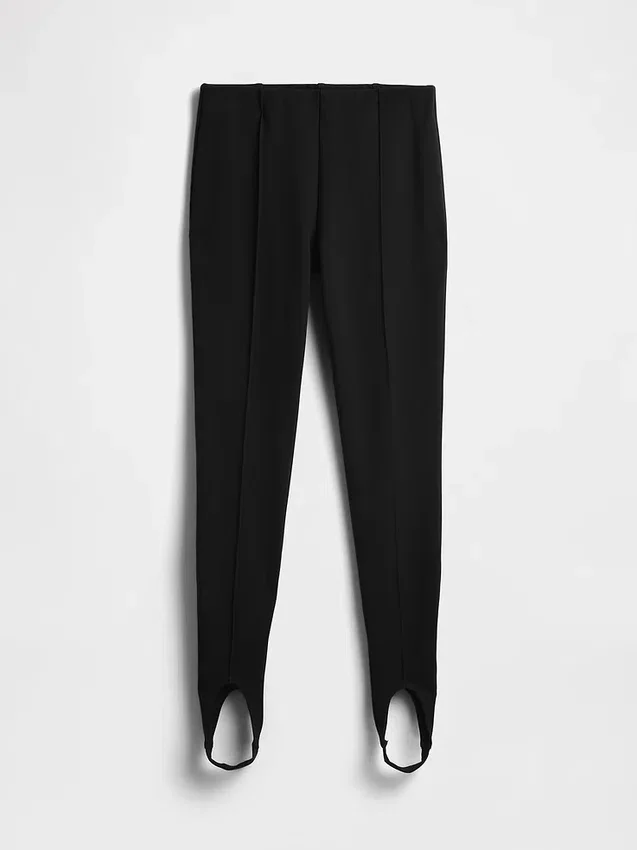 Pantalon à étriers en double maille à taille haute