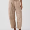 Pantalon utilitaire taille mi-haute en sergé, coupe « barrel »