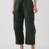 Pantalon utilitaire taille mi-haute en sergé, coupe « barrel »