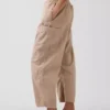 Pantalon utilitaire taille mi-haute en sergé, coupe « barrel »