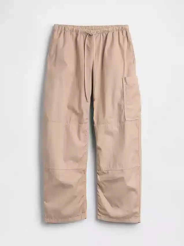 Pantalon utilitaire taille mi-haute en sergé, coupe « barrel »