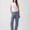 Pantalon utilitaire taille moyenne, coupe large, longueur cheville