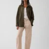 Pantalon utilitaire taille moyenne, coupe large, longueur cheville