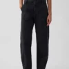 Pantalon utilitaire taille moyenne, coupe large, longueur cheville