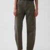 Pantalon utilitaire taille moyenne, coupe large, longueur cheville
