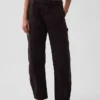 Pantalon utilitaire taille moyenne, coupe large, longueur cheville