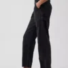 Pantalon utilitaire taille moyenne, coupe large, longueur cheville