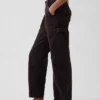 Pantalon utilitaire taille moyenne, coupe large, longueur cheville