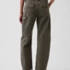 Pantalon utilitaire taille moyenne, coupe large, longueur cheville