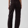 Pantalon utilitaire taille moyenne, coupe large, longueur cheville