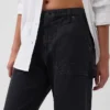Pantalon utilitaire taille moyenne, coupe large, longueur cheville