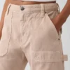 Pantalon utilitaire taille moyenne, coupe large, longueur cheville