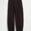 Pantalon utilitaire taille moyenne, coupe large, longueur cheville